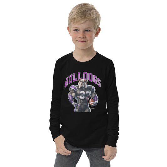 Bulldog Football Youth long sleeve tee