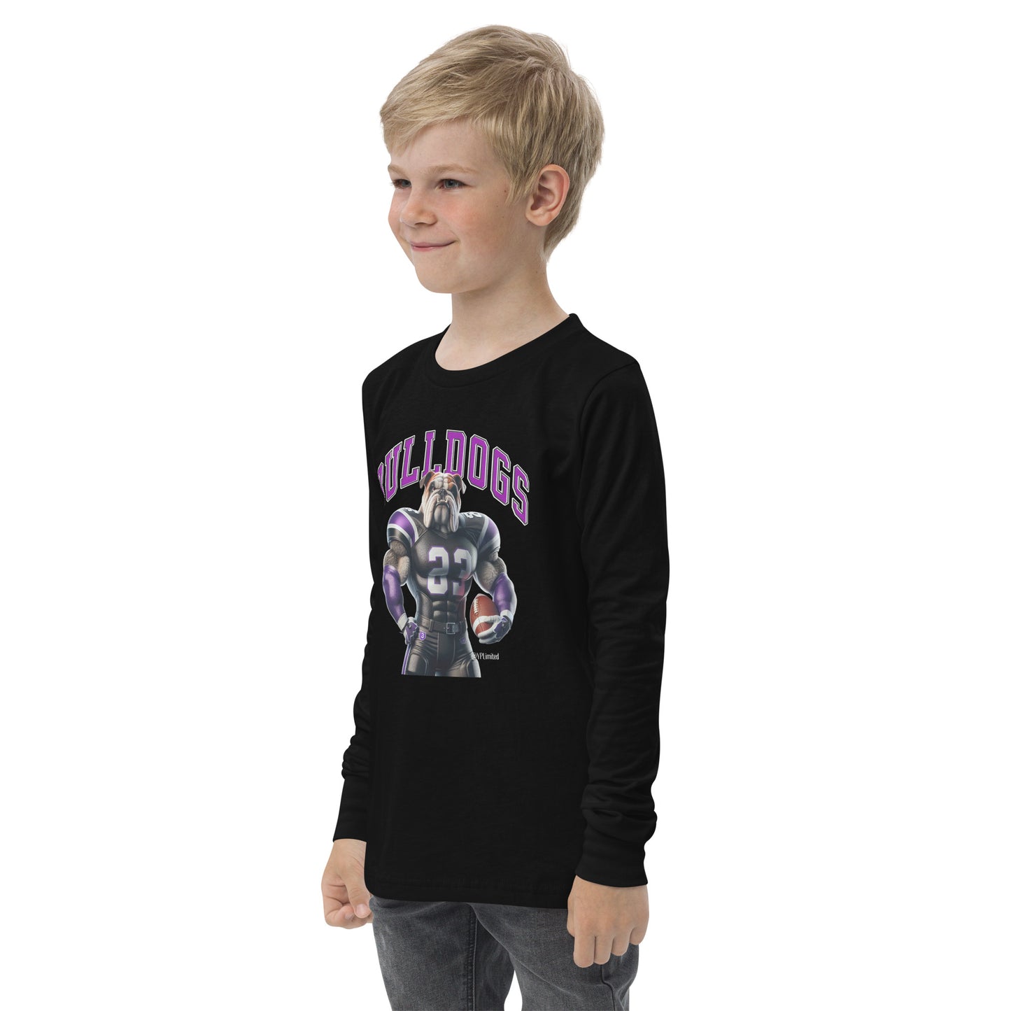 Bulldog Football Youth long sleeve tee